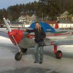 My Ercoupe Parked on the Ice at Alton Bay