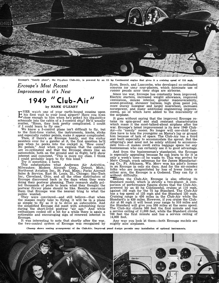 Personal Flying Magazine Club-Air Review 1949