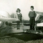 Grady and his sister on the Twin Eroupe